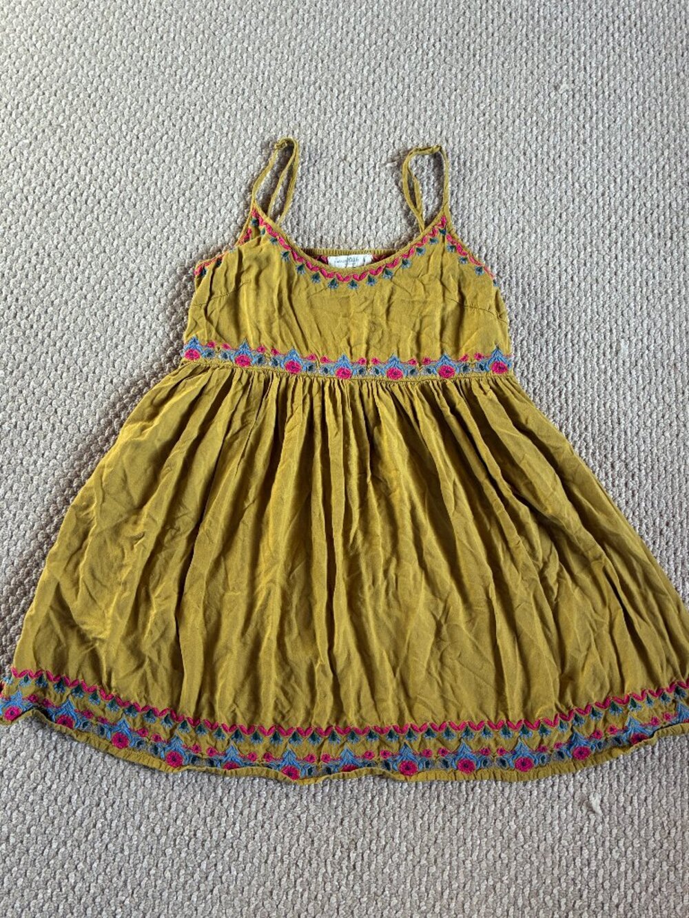 Natural Life Chartrusse Small Embriodered Mini Dress Boho Festival Hippie
